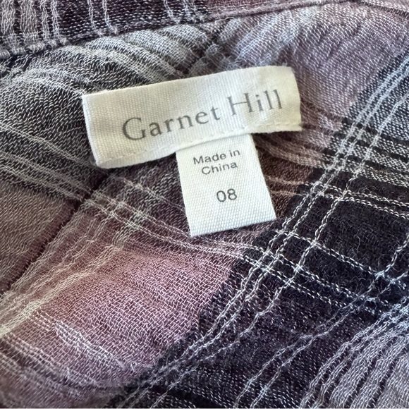 Garnet Hill Plaid Cotton Gauze Shirt Dress - size 8 - Picture 5 of 10